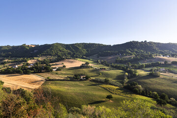 View of the little town of Serra san Quirico