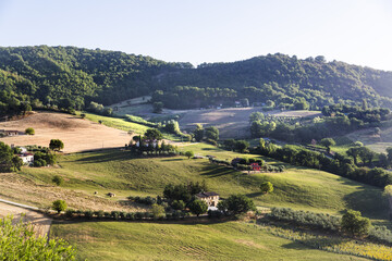 View of the little town of Serra san Quirico
