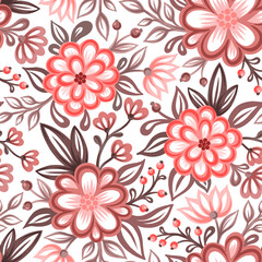 Seamless floral pattern. Fabric and packaging design.