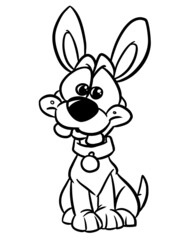 Fototapeta na wymiar Little kind dog puppy coloring page cartoon illustration