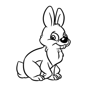 Kind rabbit character animal coloring page cartoon illustration