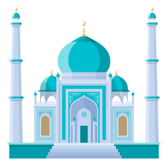 Mosque icon. Middle east building. Asian architecture
