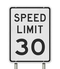 US 30 mph Speed Limit sign - obrazy, fototapety, plakaty