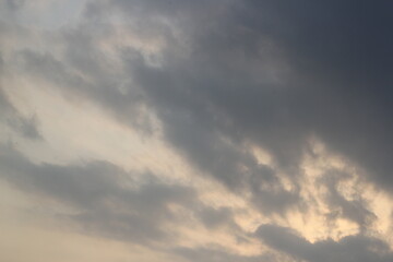 Cloudy colorful sky in the evening time