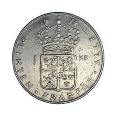 COIN 1 CORONA 1973 SWEDEN GUSTAF VI ADOLF SVERIGES KONUNG