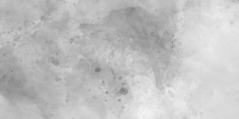 Hand drawn gray abstract watercolor painting textured on white paper background. Watercolor banner background. Grey watercolor grungy textured on white paper with splatter background illustration.