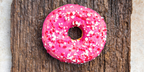 donut pink sweet dessert meal food snack on the table copy space food background