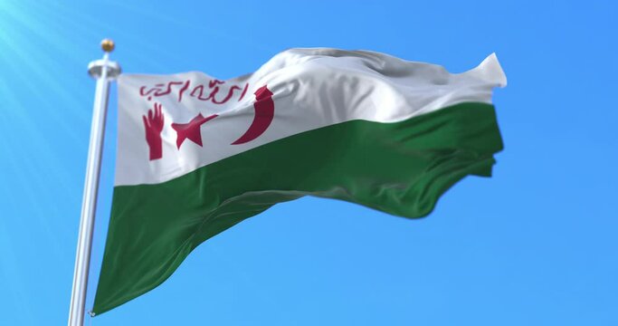 Flag of the Algerian nationalists in 1945, Setif revolt, Algeria. Loop