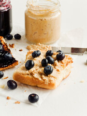 Peanut butter blueberries toast