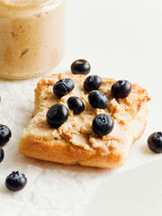 Peanut butter blueberries toast