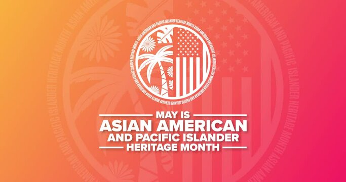 May is Asian American and Pacific Islander Heritage Month. Flat holiday animation. Motion graphic design. Loop footage.