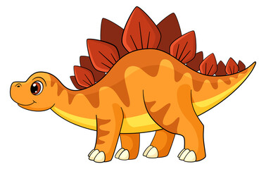 Cartoon dinosaur character. Cute smiling stegosaurus icon © LadadikArt