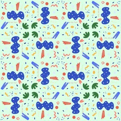 Bright trendy pattern of abstract elements. Hand-drawn pattern for textiles, fabrics, wallpapers, backgrounds.
