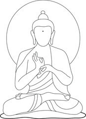 The Buddha. Buddhism. Art line