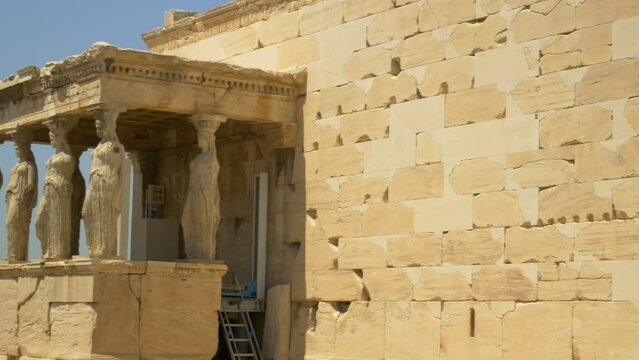 The Porch of the Maidens in Temple of Athena Polias, Erechtheion, Acropolis of Athens