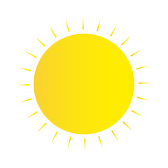 Sun icon. Yellow sun star. Weather sun icon. Summer elements for design. Vector illustration