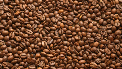 A cup of coffee and grains on a white background.