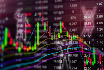 Candlestick graph chart of stock and forex market to represent the revenue growth. the stock market crashed from covid19 and war, and waiting for reverse trend to investing in growth stocks.