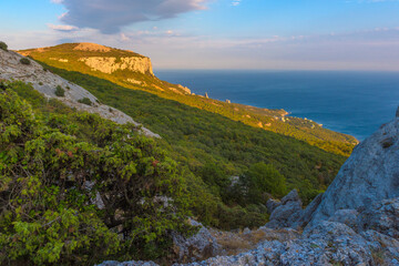 Fototapeta na wymiar mountains of Crimea with sea view