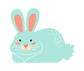 Cartoon rabbit. Farm animal. Vector illustration