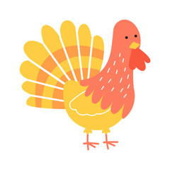 Cartoon hen. Farm animal. Vector illustration