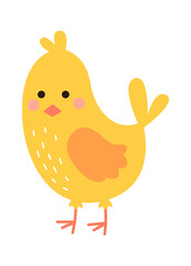Cartoon childish Chick. Farm animal. Vector illustration