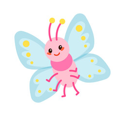 Cartoon butterfly Childish Insect. Vector illustration