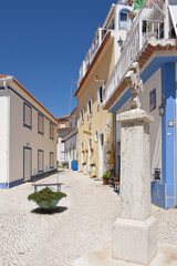 Typical narrow street, Ericera, Lisbon Coast, Portugal