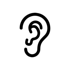 Ear icon isolated on white background. Vector illustration