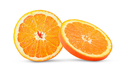 Orange fruits on white background.