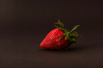 Strawberry on a black background	
