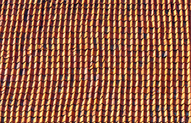 Texture. Old clay roof tiles