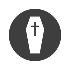Obraz premium Coffin icon simple silhouette flat style vector illustration on white background