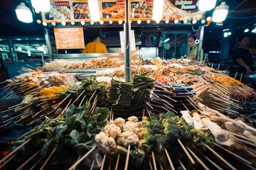 Fotobehang Lot of vegetables in a market in Kuala Lumpur, Malaysia © Matthew Cooksey/Wirestock Creators