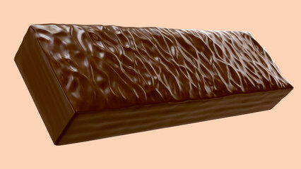 Chocolate coated on Crispy wafer, Design for Packaging Concept, with Clipping path 3d illustration