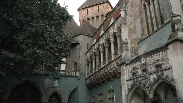 Medieval castle and towers in Budapest. Similar to Hogwarts and Game of Thrones.