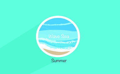 beautiful wave sea icon vector illustration