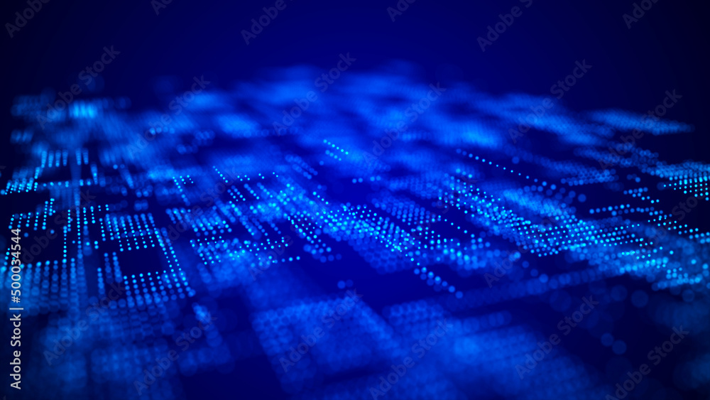 Poster abstract digital background science technology networks big data link 3d rendering.