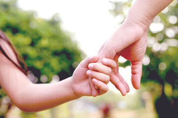 Hand focus. True love is love from family.