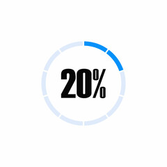 Simple circular loading scale with percentage number vector graphics