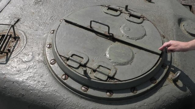 Concreted Sherman M4 tanks along river IJssel, to protect the Netherlands against russian attacks after World War 2