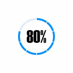 Simple circular loading scale with percentage number vector graphics