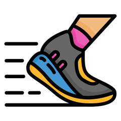 running shoes filled line color icon. Can be used for digital product, presentation, print design and more.