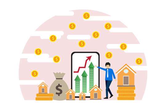 Financial investment on white background