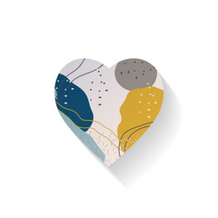 Abstract hand-drawn pattern in the shape of a heart. A design element.