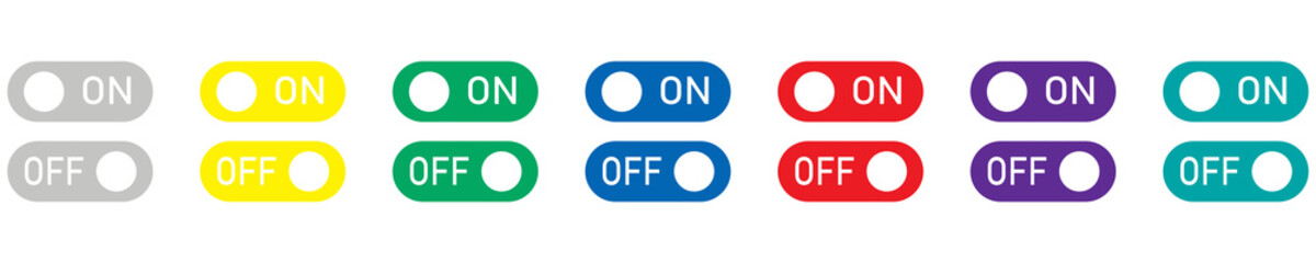 Disable, switch, slider icons. Web icons ui for smartphone. Vector illustration. 