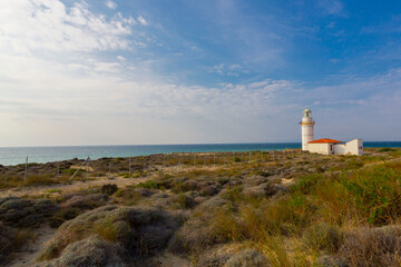 Polente Lighthouse is located at the westernmost edge of Bozcaada and was built in 1861. Polente light is 32 meters high and can send its light up to 15 nautical miles or 28 kilometers.