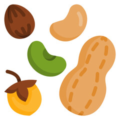 nuts seed flat icon. Can be used for digital product, presentation, print design and more.