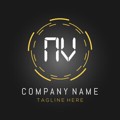 Initial AV Logo Design vector Template. AV Circle Letter Logo Design.