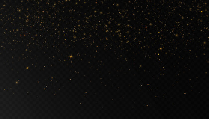 Glowing light effect with lots of shiny particles isolated on transparent background. Vector star cloud with dust.